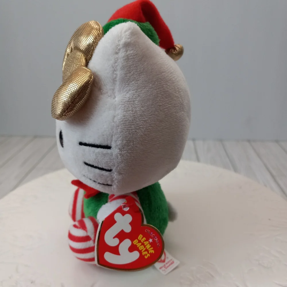 Hello Kitty TY Beanie Babies Christmas Elf Plush